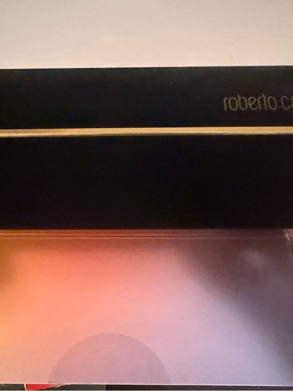 Roberto Cavalli Black Box with Gold Logo and Stripe